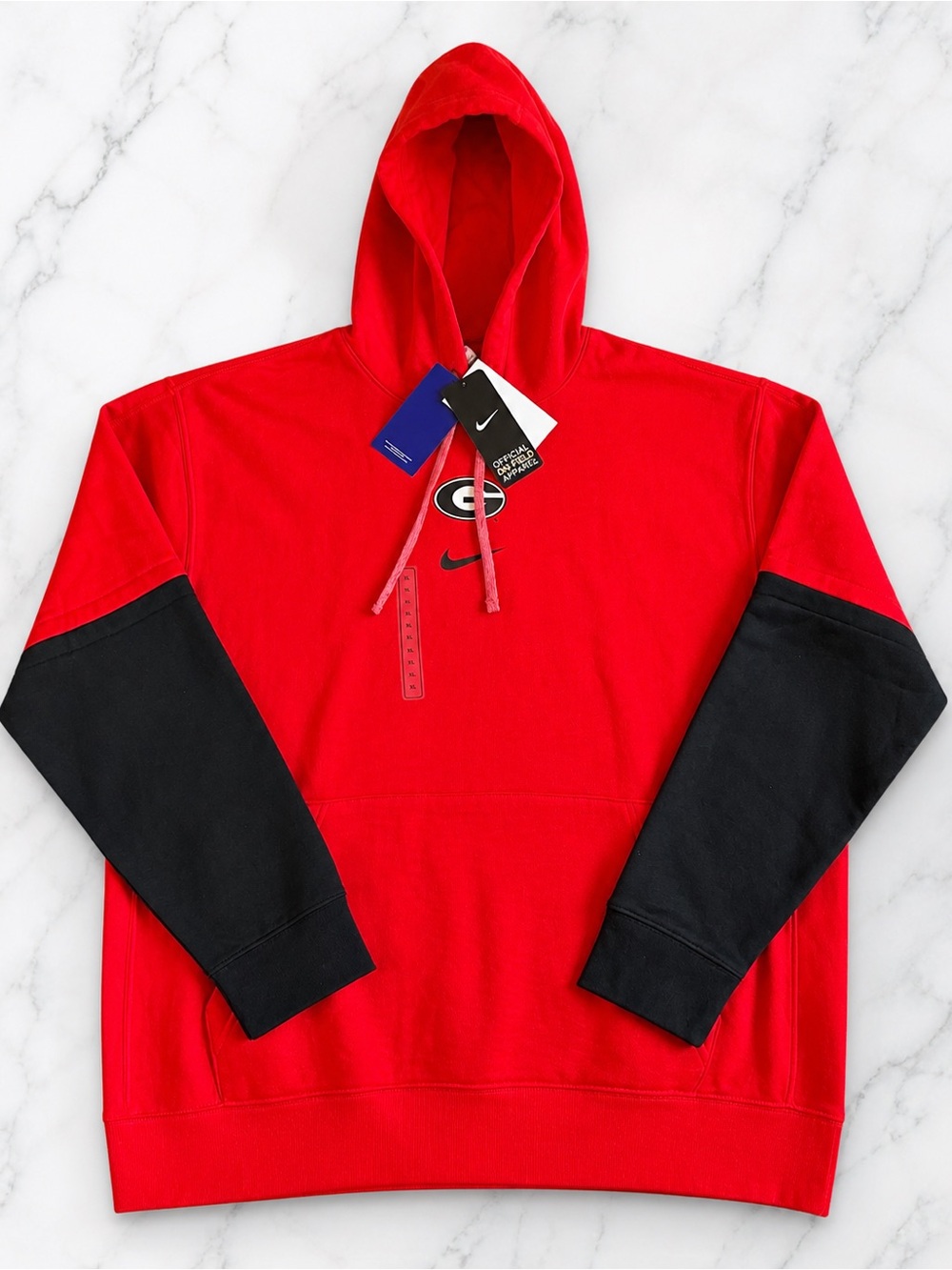 Nike Mens Georgia Bulldogs Team Issue NCAA Hoodie Sweatshirt Colorblock XL NEW